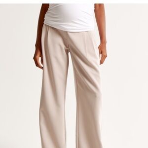 Abercrombie & Fitch Cream Tailored Trousers Work Pants